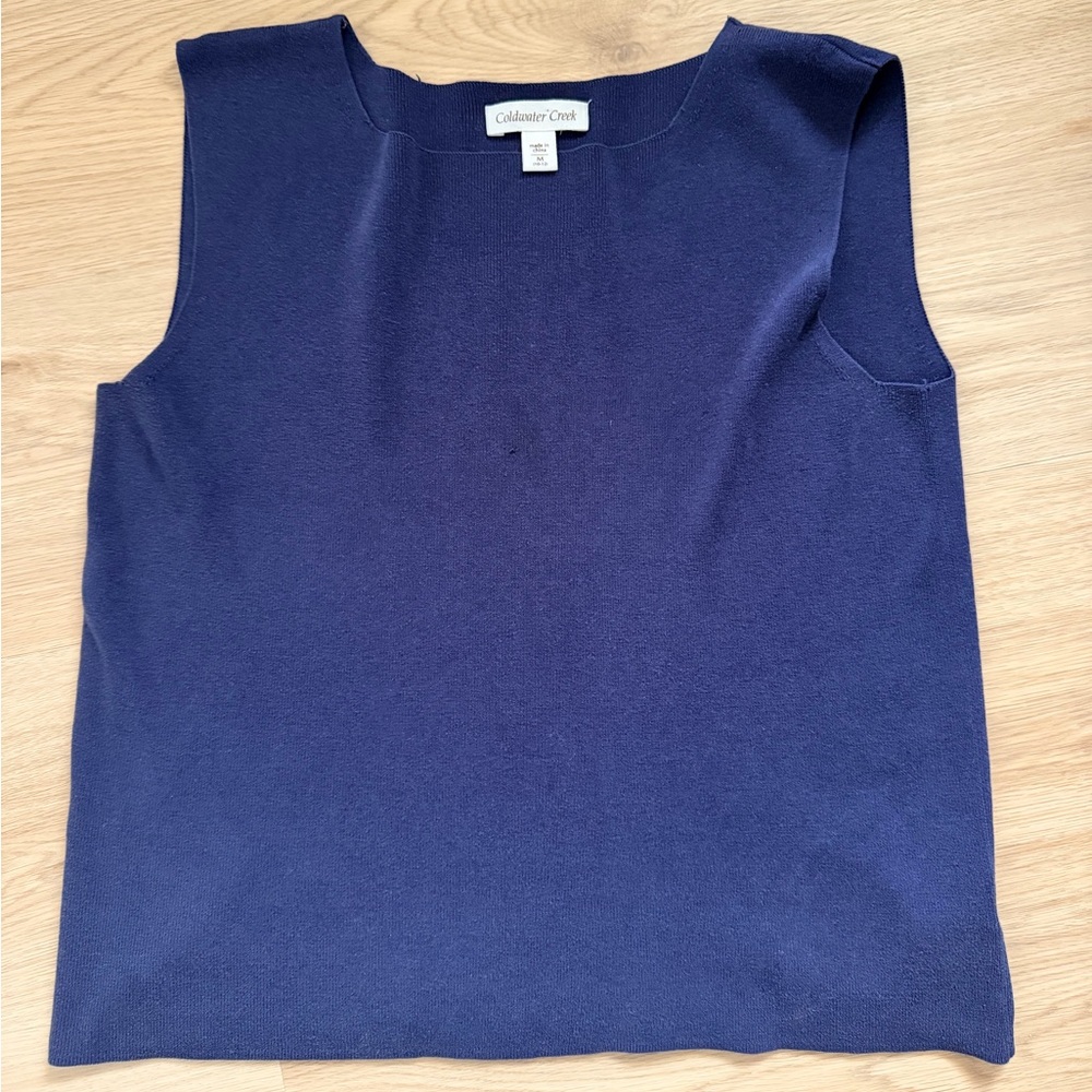 Coldwater Creek Silk Women's Navy Tank Top